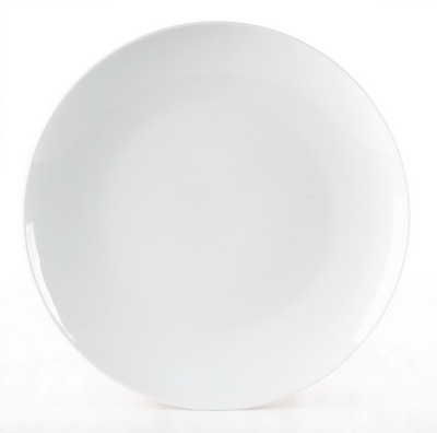 10.5-inch,26.5-cm White Porcelain Coupe Plate