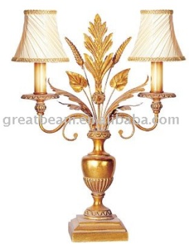 Elegant Design Metal & Fabric Shade Table Lamp D2175