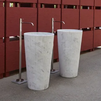 Popular modern design marble pedestal sink