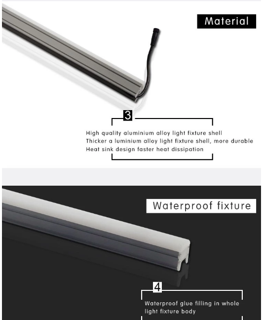 LED Linear Light for Building Contour Lighting