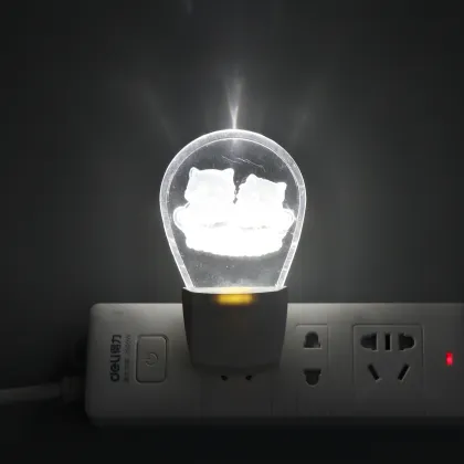 Kitty Acrylic Plug-in Night Light for Kids' Bedroom Lamp