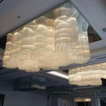 Customized Extra Large Glass Ring Cycle Crystal Chandelier
