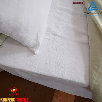 White Washed Bed Linen Fitted Sheet