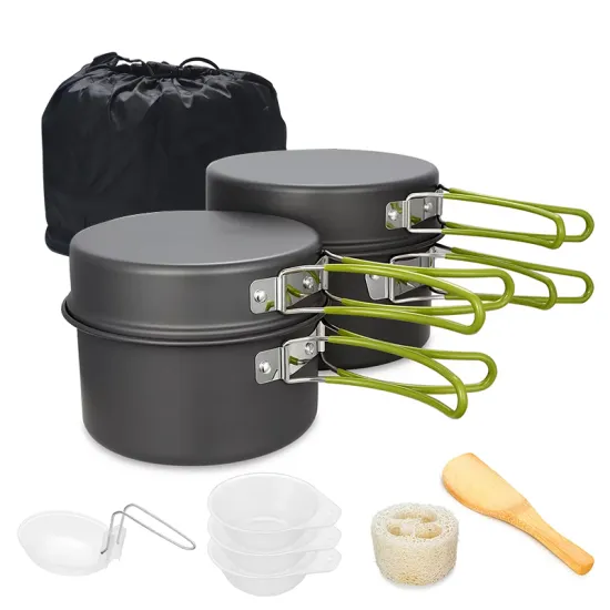 Outdoor Aluminum Tableware Set Pot Camping Barbecue Mountaineering Cookware sets