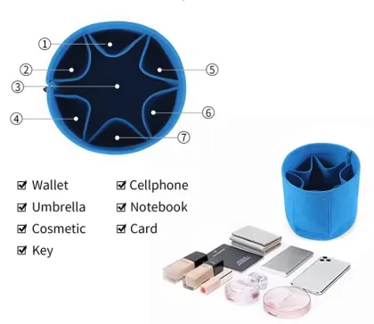 Cylindrical Felt Makeup Bag