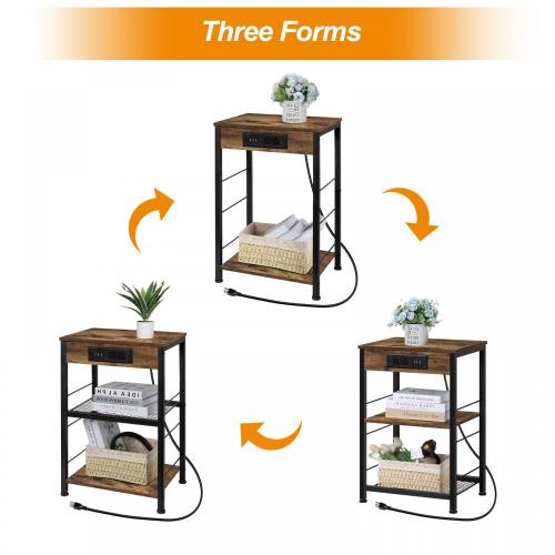 Tables de chevet de 3 niveaux avec tiroir