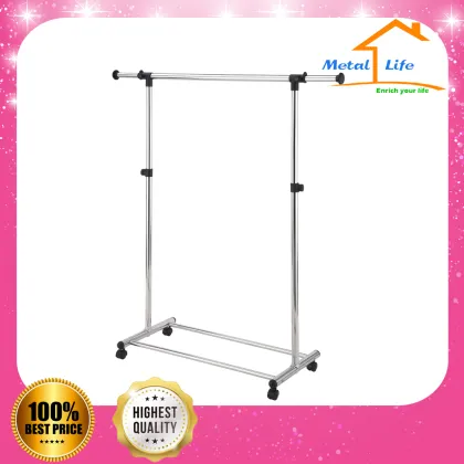 American style single bar portable clothing rack
