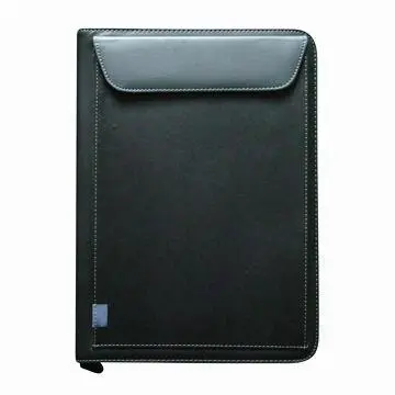 Multifunction Leather Briefcase with Four Rings Metal Binder