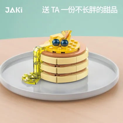 JK5618-28 JAKI Alice Afternoon Tea Heart Cake Dessert Model Building Blocks: Creative Children's Decorating Toy