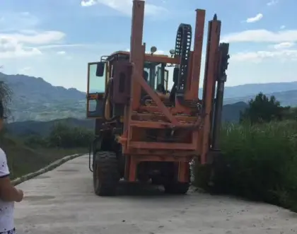 County Road Construction Pile Driver