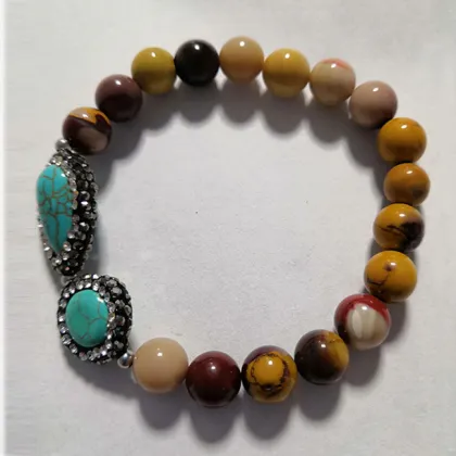 New trendy lucky green turquoise stone bracelet accessories