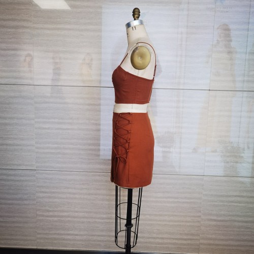 LADIES FASHION SETS SLEEVELESS TOP AND SKIRTS