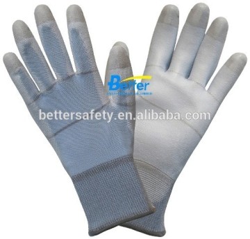 thicker Finger-tip Nylon PU Palm Coated Wholesale Work Gloves Anti-Static