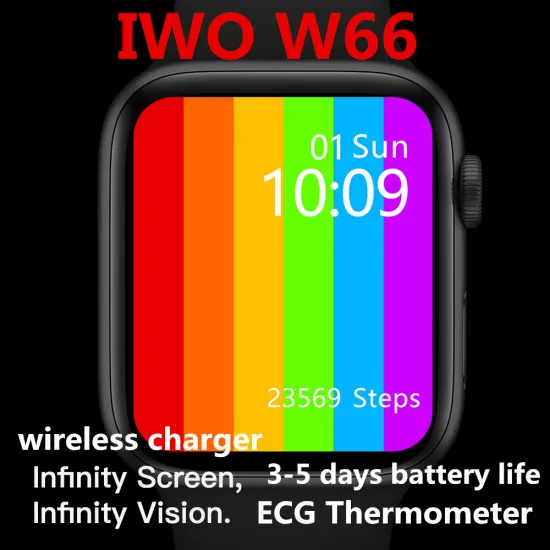 IWO 16 Watch Series 6 Smart Watch 1.75 Full Touch Screen Bluetooth Call Fitness Tracker Sports Watches Men Women W66 smartwatch