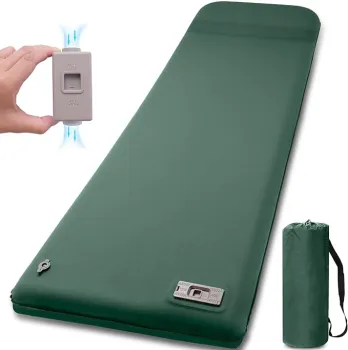 Electric Air Pump Self-Inflating Sleeping Pad with 3.4" Ultra-Thick Memory Foam for Camping and Travel