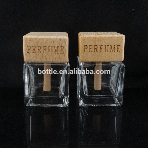 square reed diffuser glass bottle aroma diffuser bottle with wooden lid