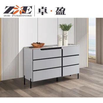 Modern Multifunctional MDF Sideboard Cabinet with 6 Drawers for Dining Room Storage