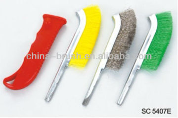 knife brush with install plastic handle steel/pp/brass wire