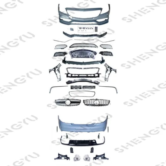 Front and Rear Bumper Kit with Grille and Rear Lip for Benz CLS Class W218 2011-2014 to CLS63 AMG Upgrade