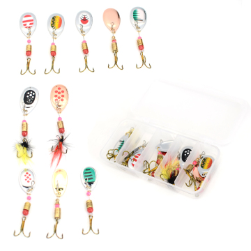 60 mm 4g kunstmatige harde metalen bas pailletten lepel wobbler vissen spinner aas met hoge haken