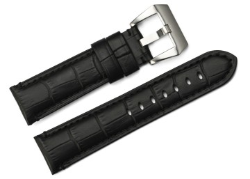 OP-122 Good Quality Handmade Black leather watch with steel buckle