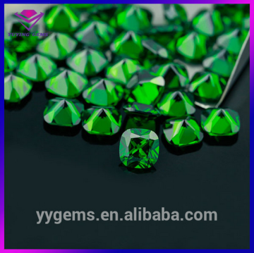 Cushion Cut Cubic Zirconia Emerald Green CZ Square Gemstone