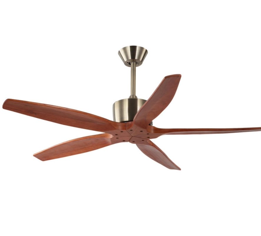 DC wooden five Blade ceiling fan