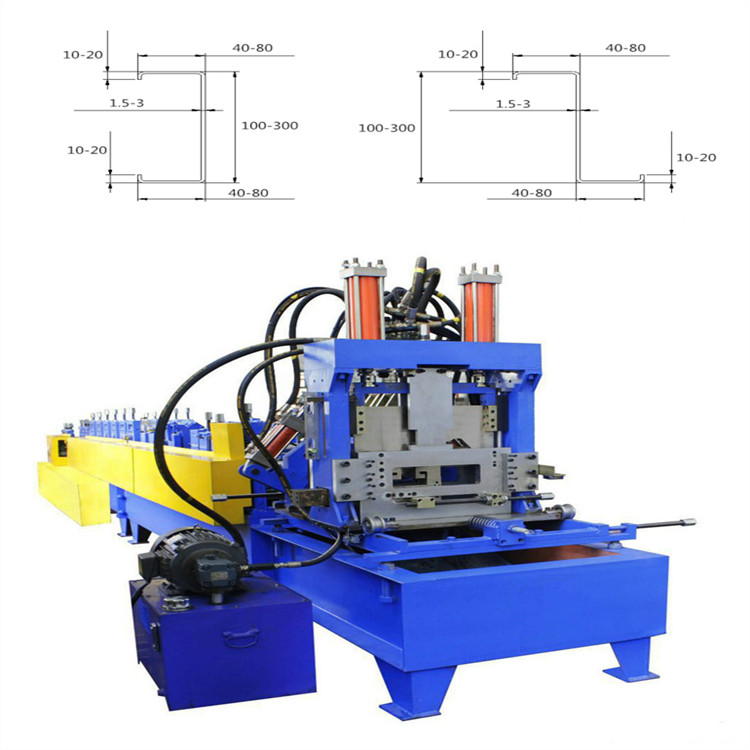 Automatically Adjustable Size CZ Purlin Roll Forming Equipment