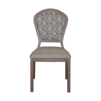 Antique Fabric Upholstered Dining Chairs with Armrest: Luxury Kitchen Chairs