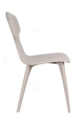 Italian minimalist white leather Ele side chairs