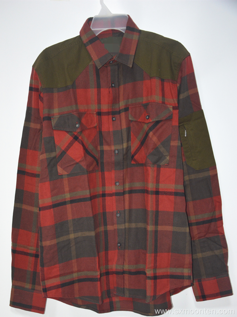 Men's Custom Pockets 100% Cotton Flannel Shirt