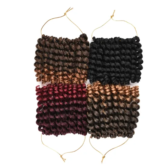 Wholesale 8 Inch Wand Curl Twist Braids Synthetic Crochet Braiding Hair Extensions Ombre Jamaican Bounce Jumpy Wand Curl