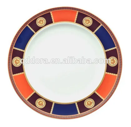 wholesale bone china dinner plates/white and gold plates/ceramics gift plate