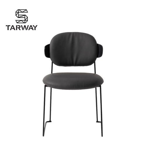 Wholesale New Arrival Chair Cool Design Dining Room Restaurant Wood Leather Sponge Metal Dining Chair