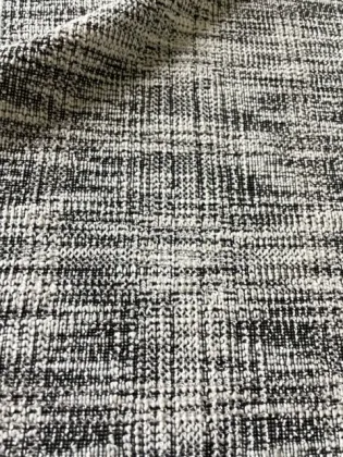 slub black and white interlock knit fabric