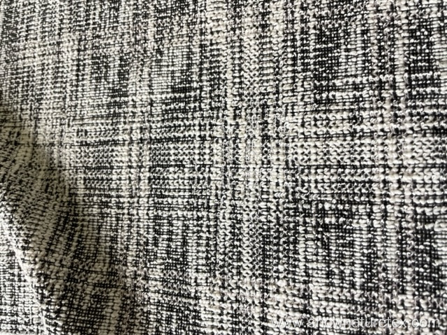 slub black and white interlock knit fabric