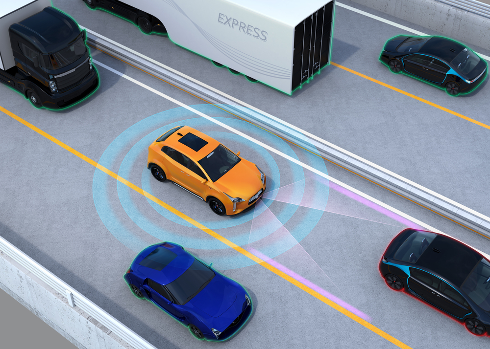 A Simulated Scene of Cars Driving on Highways