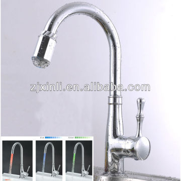 Brass Basin Led Wash Basin Mixer, Polish and Chrome Finish, Color Changed by Water Temperature, No Need Batteries