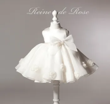 Boutique Wholesale White Tulle Baby Christening Dress for Girls