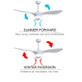 Full white color WIFI ceiling fan with led