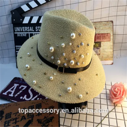 New Spring Pearl Apron Bowler Hats Travel Sun Hat For Women