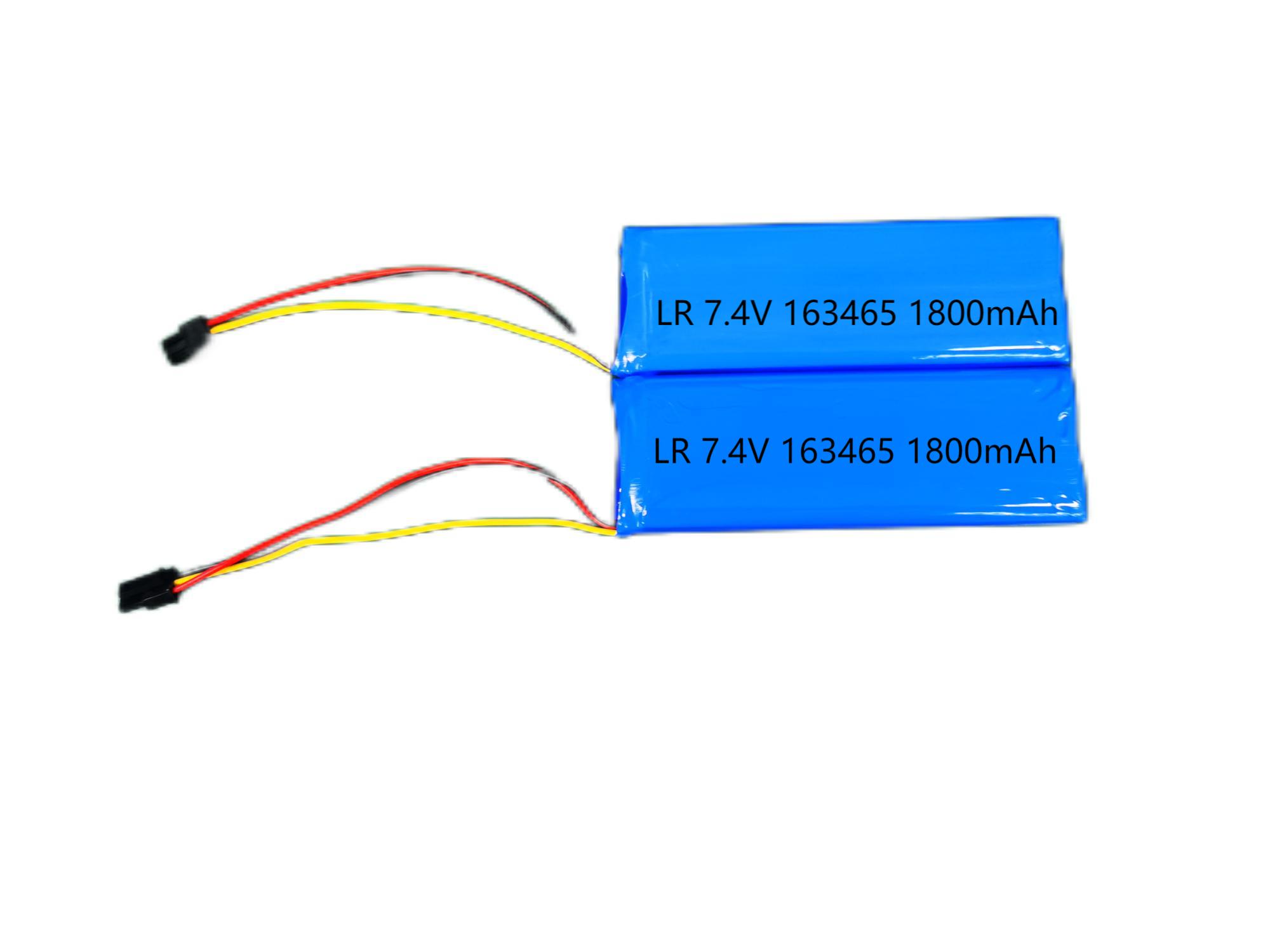 Batteria di polimero di litio ricaricabile 163465 7,4 V Batterie li-ioni di litili da litio da 1800 mAh