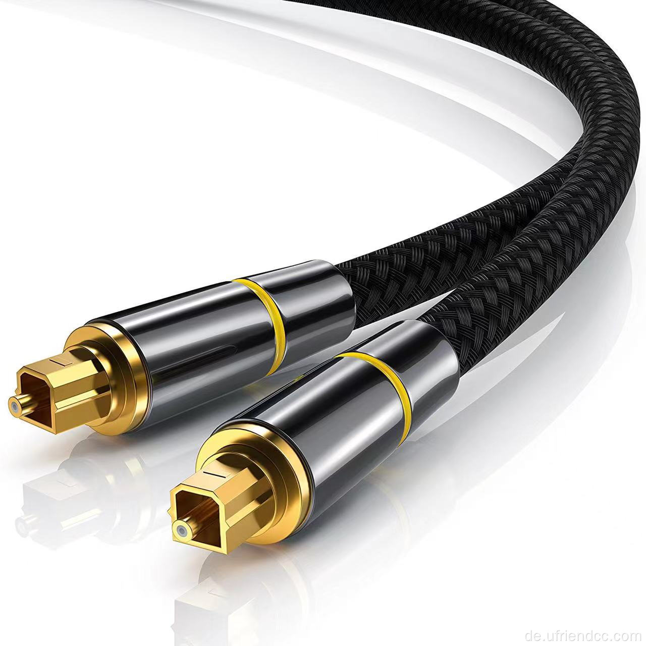 24K -Plattieranschlüsse Digitales optisches Audio -Toslink -Kabel