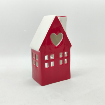 Heart Cutout Ceramic House Candle Holder ****