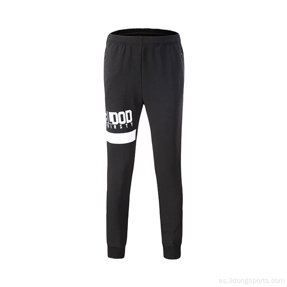 Pantalones de atletismo a rayas macho casual de bolsillo con cremallera