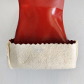 Темно -красный ПВХ Твердовые промышленные перчатки Джерси хлопок