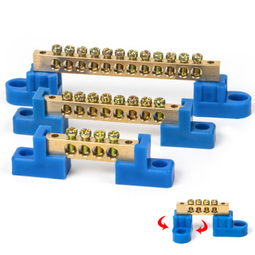 6*9 8*12 Hole Terminal Block: Blue Brass Busbar Bridge