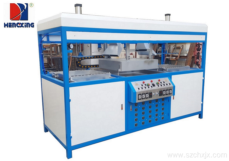 Double stations plastic packaging blister forming machine