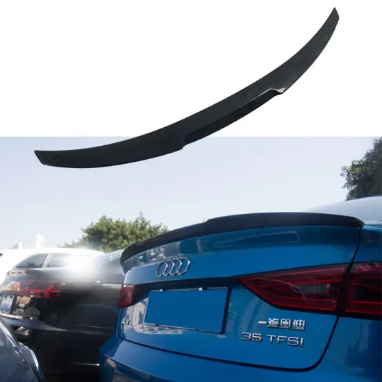 ABS Carbon Fiber Rear Roof Spoiler Tail Trunk Wing for Audi A3 8V, 8Y, S3 (2021-2020) Sedan & Sline Limousine Car Accessories - Painted Finish