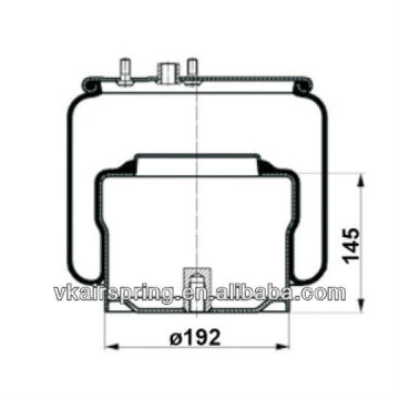 DAF 1279141 889MK2 Rubber air shock absorber/ DAF air ride suspension system air spring steel parts steel piston